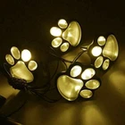 4 x Solar Dog Animal Paw Print Lights Garden Outdoor LED Path Lawn Decor Walkway