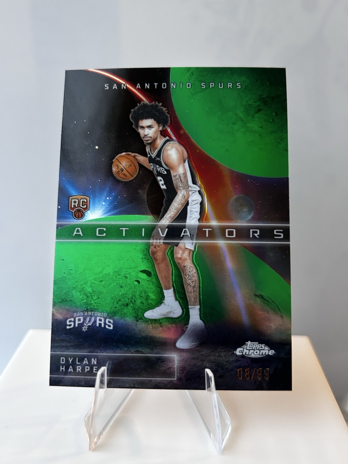 Dylan Harper – San Antonio Spurs 2025 Topps Chrome Activators Green /99 Rookie