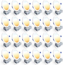 24 Pack 6 Inch LED Recessed Ceiling Light, Dimmable, 2700K-5000K 5CCT,