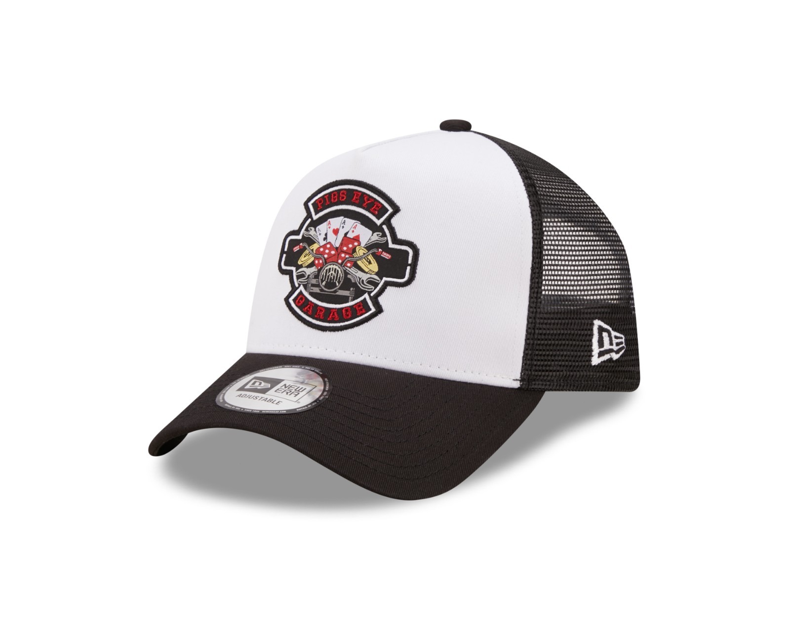 NEW ERA PIGS EYE GARAGE TRUCKER CAP.9FORTY LOCATION ICON ACES BASEBALL HAT S26