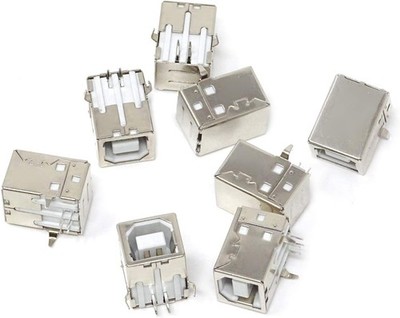 20PCS USB 2.0 Type B Female Socket Connector Jack Port, 4-Pin DIP 90 Degree Righ