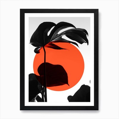 Blätter Sonne Kunstdruck gerahmt Wandbild Poster Leinwanddruck Bild