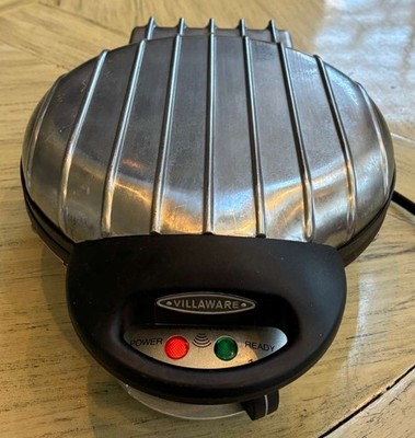 VillaWare Waffle Maker Petite 3 Heart Model 2006 UNO Stainless