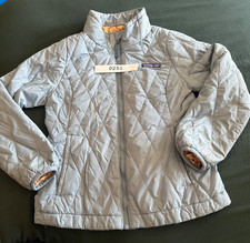 Patagonia Light Blue Diamond Stitch Jacket Girls Size XS 5-6 K's Floral Lining