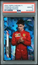 2020 TOPPS CHROME FORMULA 1 SAPPHIRE ED #4 CHARLES LECLERC PSA 10