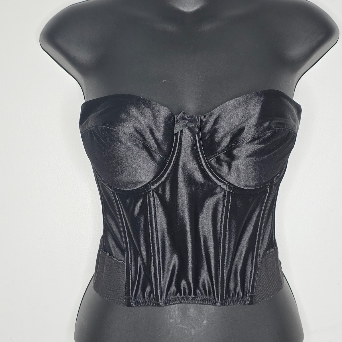 Victoria's Secret Corset Bustier 36B Black Strapless Vintage