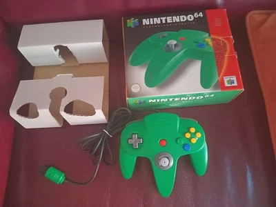 Manette Nintendo 64 N64 verte en boite analogique en très bon état - Photo 1/4