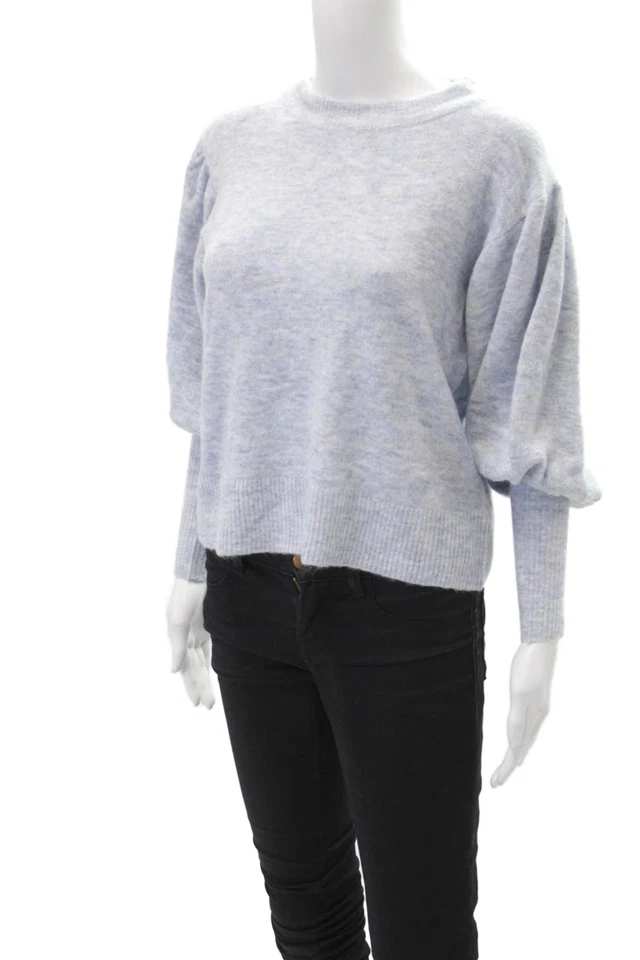 Suéter Pullover Para Mujer Line And Dot Cuello Redondo Mangas Largas Azul Talla XS Foto 2 de 4