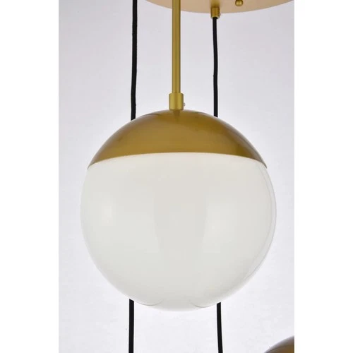 Elegant Lighting LD6074 Eclipse 5 Light 18"W Multi Light Pendant - Brass - Picture 12 of 12