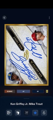 2020 TOPPS GOLD LABEL DIGITAL ICONIC DUAL SIGNATURE AWARD TROUT/GRIFFEY JR.