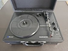 Magnavox Stereo Suitcase Turntable System W/RGB Changing Lights BlueTooth