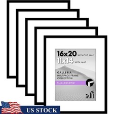 16x20 Picture Frame with Polished Plexiglass Set of 5 Wall Display Black