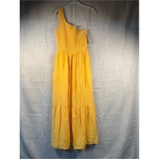 Nine West Dress Bold Maxi Gold Yellow NWT One Shoulder Stretch Top Medium