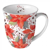 Tasse, Porzellantasse Poinsettia And Berries 0,4L Ambiente