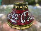 Vintage Coca Cola Coke Plastic Faux Stained Glass Tiffany Style Lamp Shade 10"