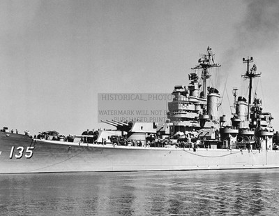 USS LOS ANGELES HEAVY CRUISER CA-135 KOREA 1952 8.5X11 PHOTO