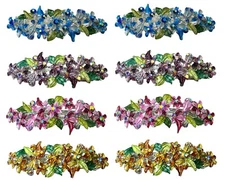 Set of 8 JCGY Large Flower Barrettes High Quality Hand Painting  YY86800-1-8