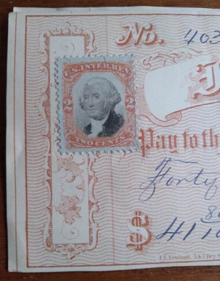 Lot 2 Old Bank Checks 18711873 First National,Plainfield,NJ Revenue stamps,Used eBay