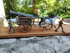 VTG Cart / Farm Cart G Scale JR PIRATE SHIP CAP MFG CANNON - 3 Horses 2 Soldiers