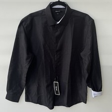 Nine West Shirt Men's Black NWT Moisture Wicking Slim Fit Button Up Sz Large 34
