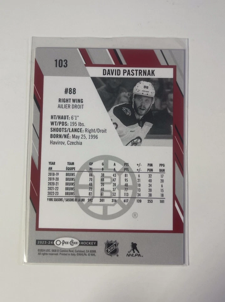 2023-24 O-Pee-Chee Red Border DAVID PASTRNAK #103 - Image 2 of 2