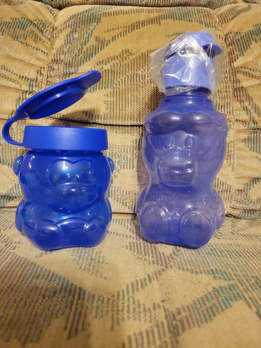 TUPPERWARE BUFFALO MINI ECO BOTTLE KIDS 350ml Purple BEAR Snack Cup