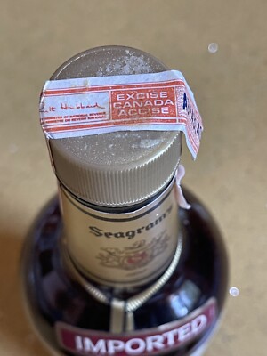 1970s Seagram's V.O. Canadian Whiskey 750 Ml Empty Bottle