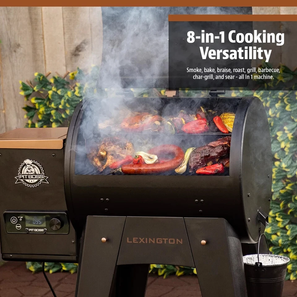 Pit Boss Lexington 500 Sq in Wood Fired Pellet BBQ Grill and Smoker Onyx Series - Image 3 of 4