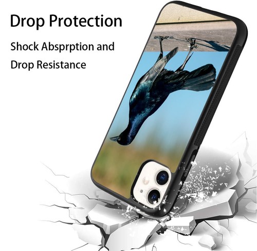 For iPhone SE XS XR Max 5 6 7 8 Plus Quiscalus boat tailed grackle Case Friendly - Picture 14 of 25