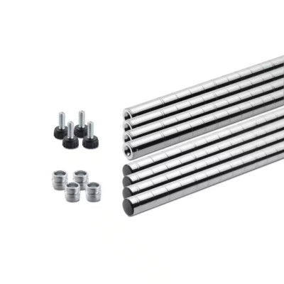 NEW Durable 72in 4-PACK EcoStorage Steel Poles Sturdy Chrome Finish for Shelving