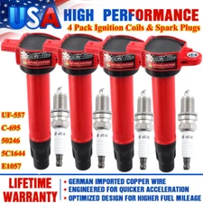 4X Ignition Coils+Spark Plugs for 2007-2017 Jeep Compass Patriot 2.0L 2.4L UF557