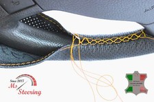 FÜR LINCOLN AVIATOR 03-06 SCHWARZ PERF LEDER LENKRADBEZUG GELBER STIT