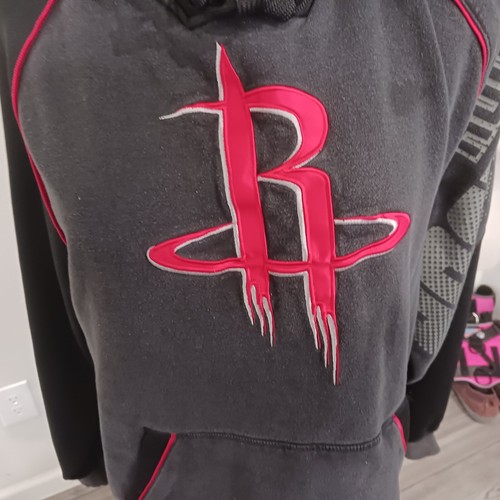 HOUSTON ROCKETS Adidas Hoodie Men’s Black W/Red Logo Pull Over Sweatshirt Size S - Picture 2 of 16