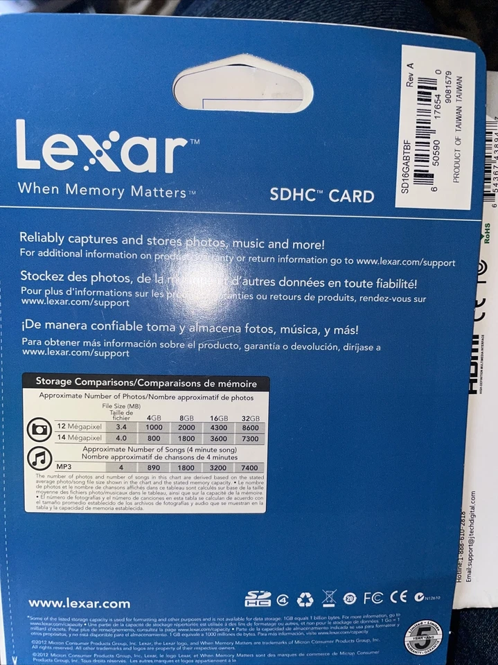 Brand new Sealed Lexar 16gb SDHC Memory Card  - Image 2 of 2