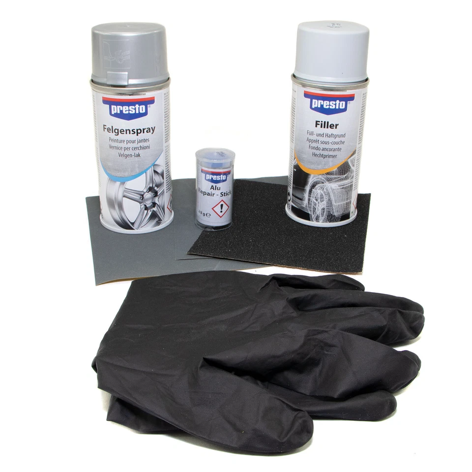 Presto Felgen Reparieren Reparatur Set 521171 Felgenlack Lack Felge Alufelge  - Bild 3 von 4