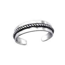 Silver Patterned Toe Ring