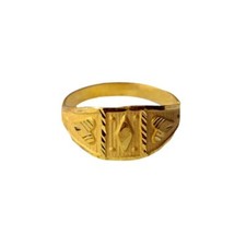 22K/18K Real Certified Yellow Gold Square Design Kids Ring