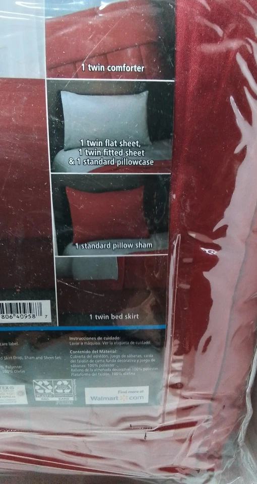 Mainstays Juego de Cama Doble Completo 6 Piezas Rojo Foto 2 de 4