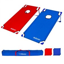GoSports Portable PVC Framed Cornhole Toss Game Set 8 Bean Bags 3 x 2 ft
