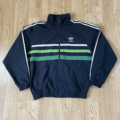 Vintage 90s Adidas Originals Tracksuit Top Jacket Size M/L  Black/White/Green | eBay