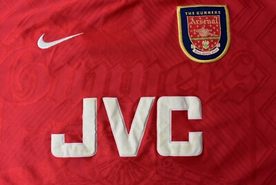 1996-97 GUNNERS NIKE Arsenal FC Home Football Shirt BERGKAMP SIZE