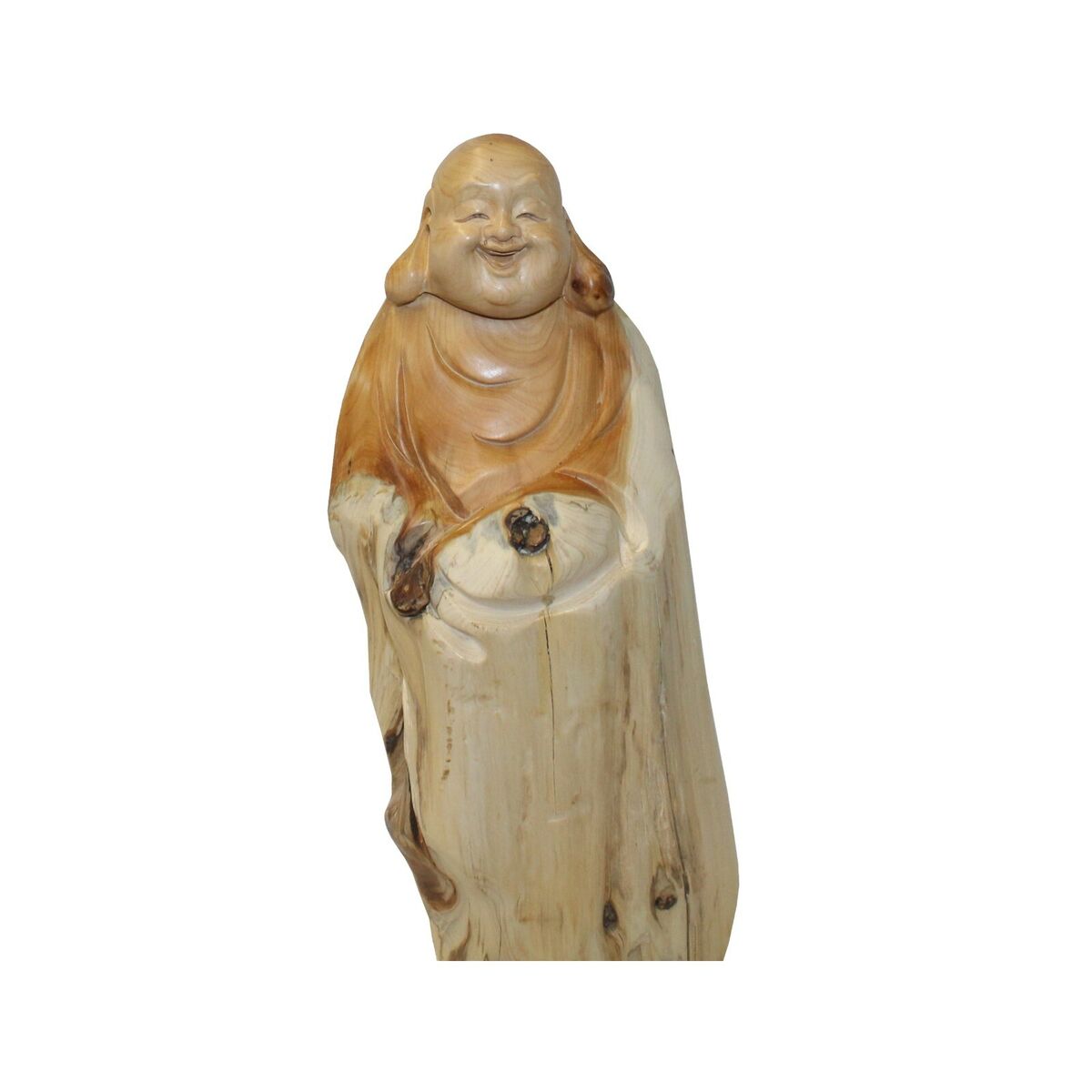 Chinese Cypress Wood Carved Irregular Shape Happy Buddha Statue ws1023S Chinese Cypress Wood Carved Irregular Shape Happy Buddha Statue ws1023S