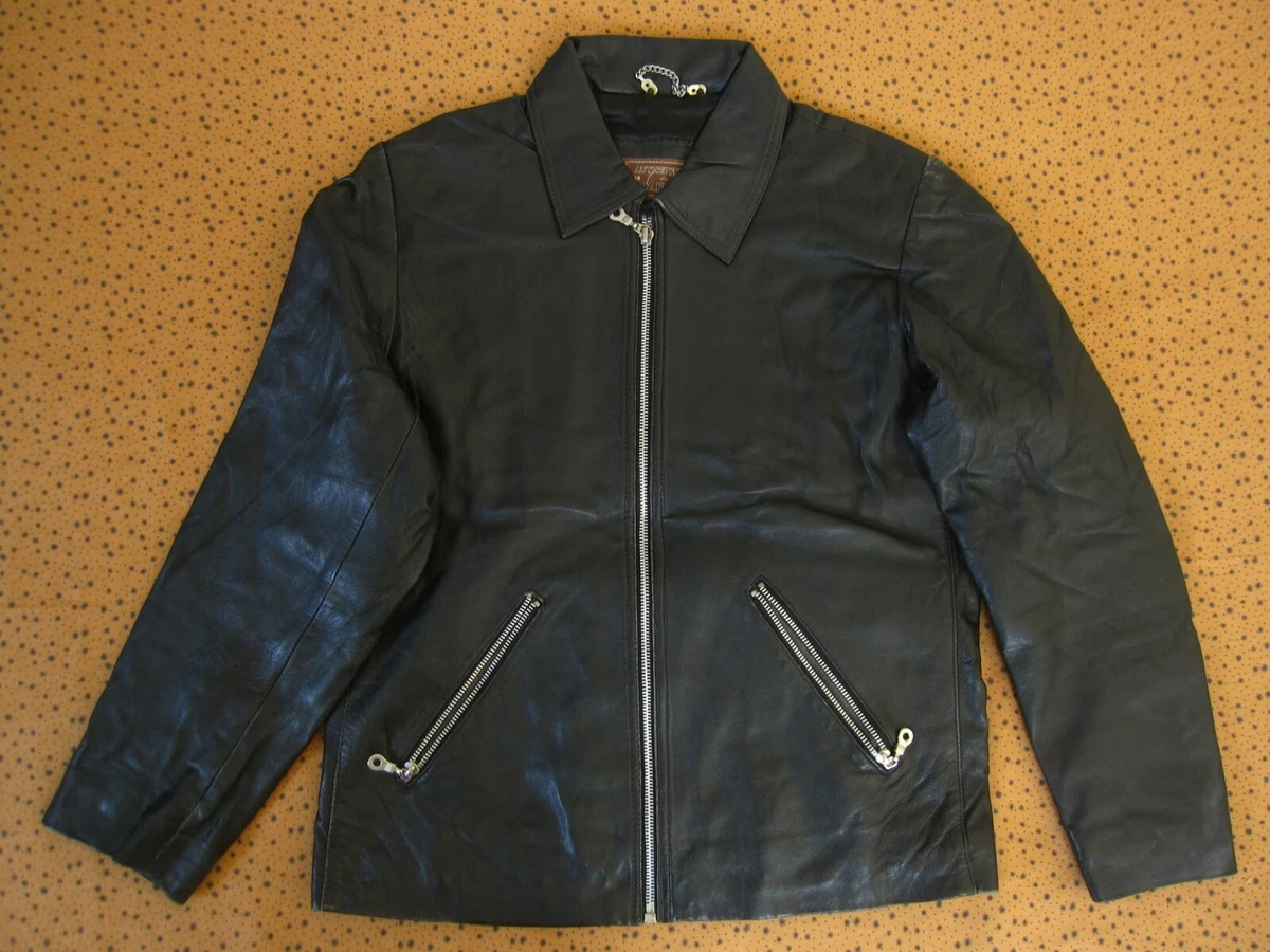 Blouson NAF NAF Authentique Femme vintage Hiver Veste cuir Noir