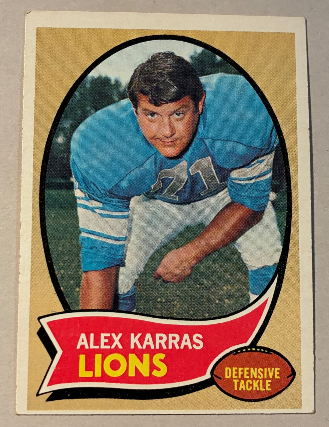 Alex Karras, 1970 Topps Football #249,  Detroit Lions, HOF, VG+