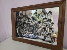  Vintage 1977 New York Yankees Wood Framed Team Caricature Mirror The Wholegang