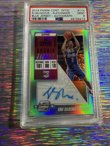 Shai Gilgeous Alexander [White Jersey Autograph] #114 2018 Panini Contenders Optic card