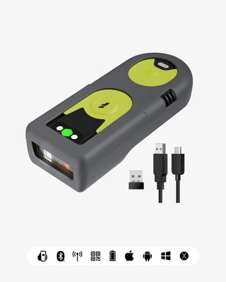 Inateck AI 1D/2D Bluetooth Portable Barcode Scanner 40M Wireless BCST-42 Green