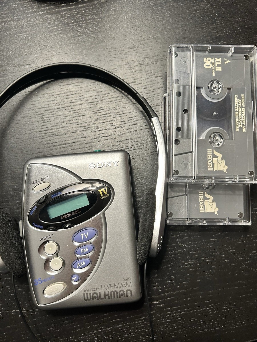 Sony Walkman WM-FX277 Cassette Player with Headphones and Two