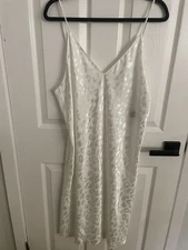 Natori NWT slip Dress White Printed Size XL coquette girl fairy whimsy