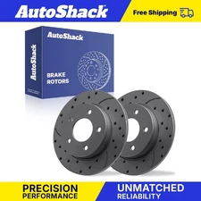 Rear Drilled Slotted Brake Rotors Pair for Mazda 3 Sport 2004-2013 3 2.0L